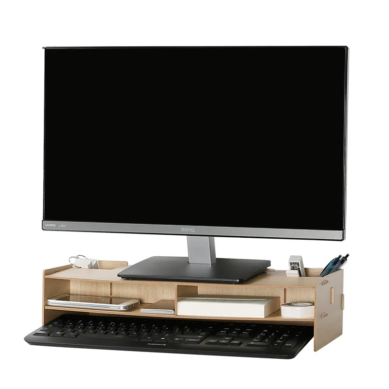 Деревянный офисный Настольный органайзер защита шеи компьютерный монитор