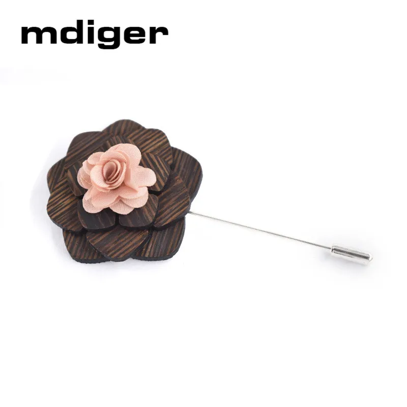 Mdiger модная брошь булавки цветы деревянные нагрудные для девочек Женская