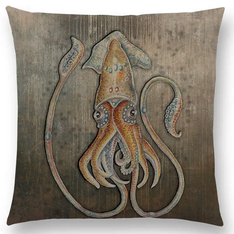 Classic Retro Magical Animals Cool Bird Blue Whale Hedgehog Moonlight Owl Bat Bee Octopus Throw Pillow Case | Дом и сад