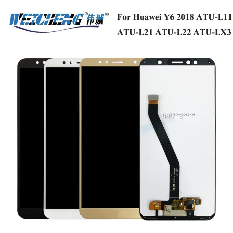 Для Huawei Y6 2018 ЖК дисплей + сенсорный экран в сборе черный/белый Ремонт для y6 ATU L11 L21