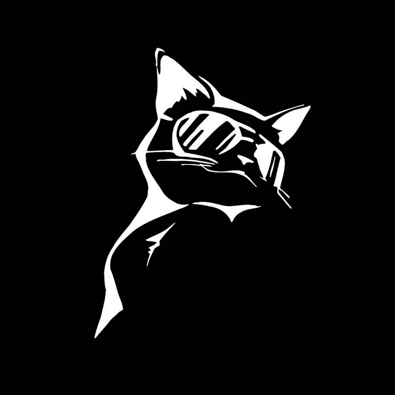 Автомобильная наклейка YJZT 9 8 см * 13 2 Виниловая забавная кошка в очках животные