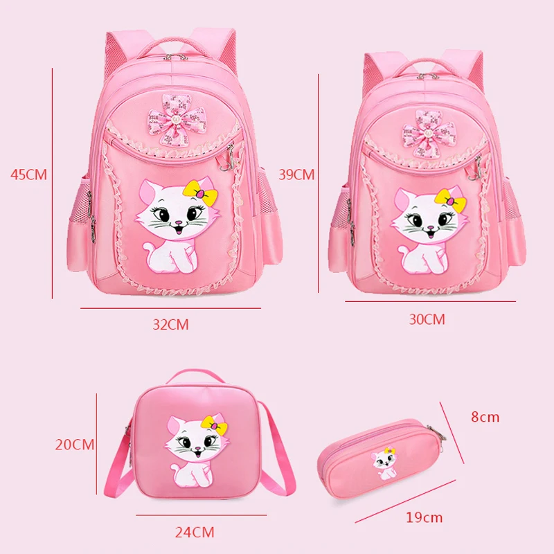 Детский рюкзак принцессы с кошкой школьные сумки для девочек рисунком детский