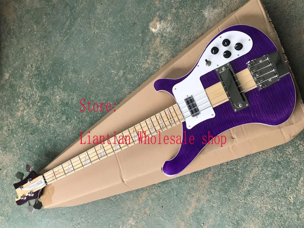 Custom наивысшего качества Rick 4003 Модель 4 струны бас пепельный корпус с шеи через
