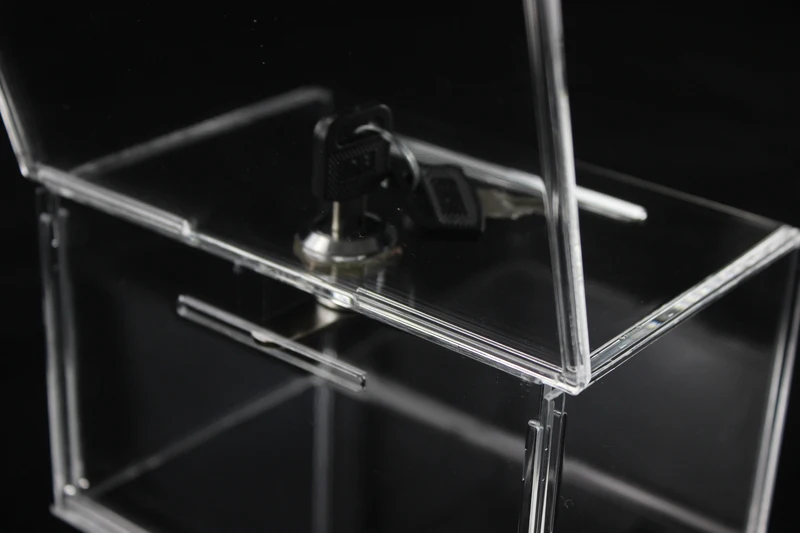 Акриловая коробка для сбора подарков средств Perspex с блокировкой ключей