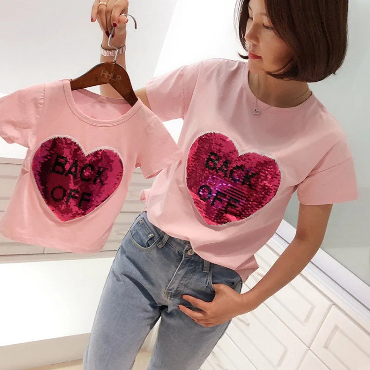 Футболка с блестками для маленьких девочек модный детский пуловер блузка одежда