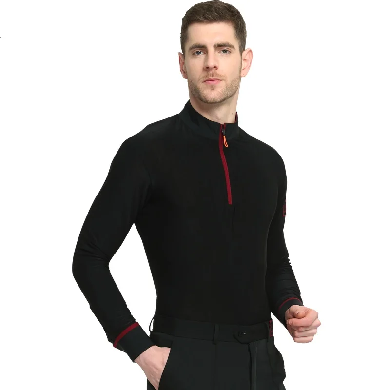 Мужская рубашка для латинских танцев взрослых Румба одежда тренировок