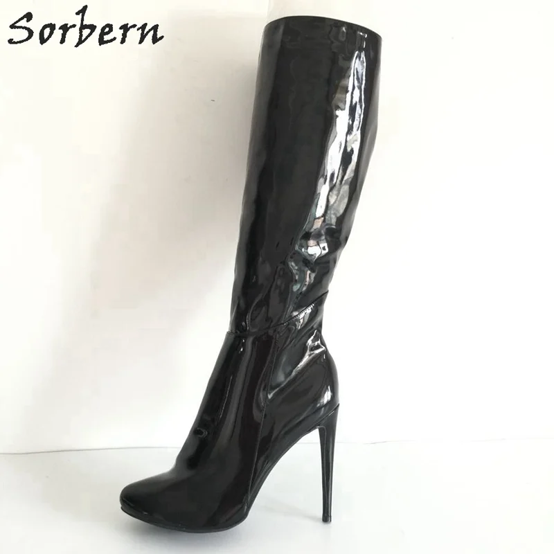 Sorbern/женские зимние ботинки короткие на высоком каблуке с плюшевой подкладкой