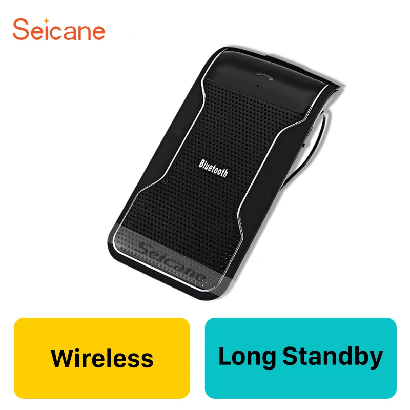 

Seicane Wireless Long Standby Sun Visor Handsfree Car Kit with High Fidelity Loudspeaker Speakerphone Dual Connection Bluetooth