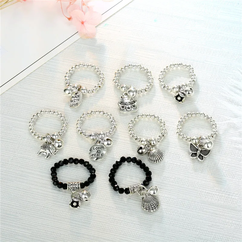 1 шт. милый кулон в виде колокольчика кота кольцо из бисера женское