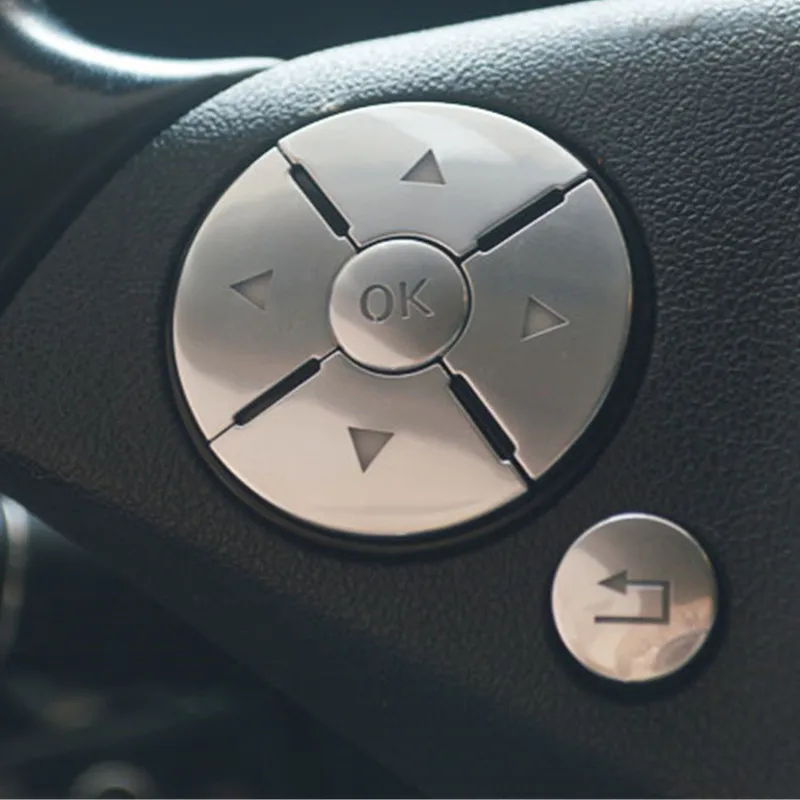 

Car Steering Wheel Buttons Decoration Decals For Mercedes Benz C E R S Class W204 W212 GLK X204 CLS GL SLK Interior Accessories