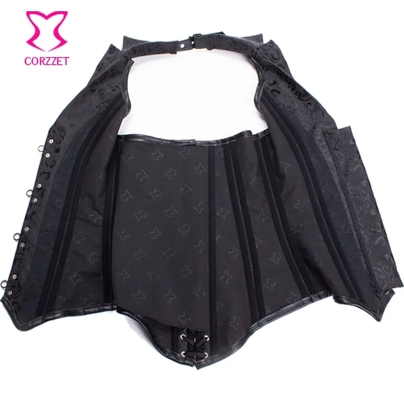 Женский бюстье с воротником-халтер готический длинный корсет и сексуальный со