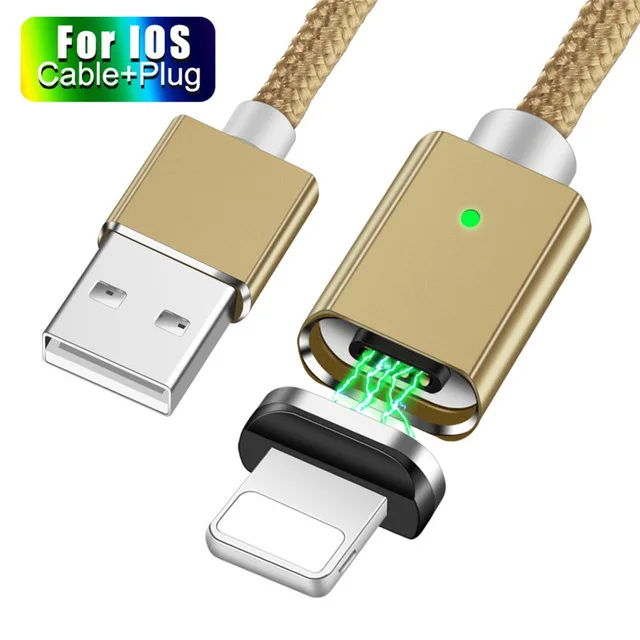 Магнитный кабель Micro usb type C адаптер для быстрой зарядки телефона type-C магнитное зарядное устройство USB C для iphone xiaomi samsung кабель Microusb - Цвет: Gold 8 Pin Cable