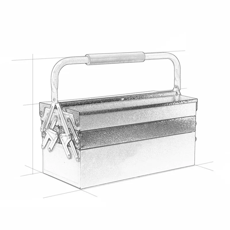 

Three floors iron tool box portable folding Hardware toolbox Household Maintenance Electrician Anti-fall Tool case