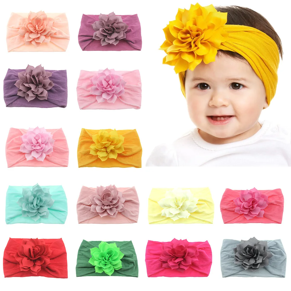 

Nishine Newborn Toddler Baby Girls Head Wrap Lotus Flower Knot Turban Headband Hair Accessories Birthday Gifts for 0-3Y