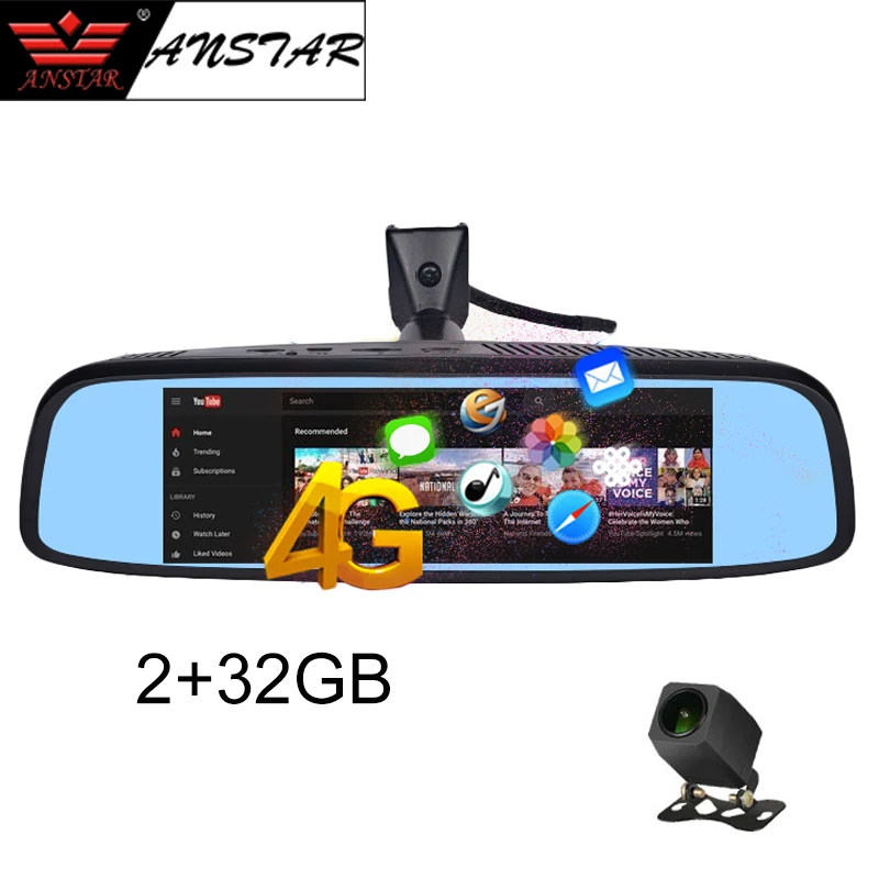 ANSTAR 8 ''зеркало заднего вида Автомобильный видеорегистратор 4G Android 2GB+ 32GB Dash Cam HD 1080P камера ночного видения авто GPS WIFI ADAS Регистратор