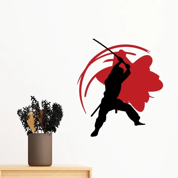 Японские съемные настенные наклейки kongfu Bushido Samurai Sakura Asia художественные