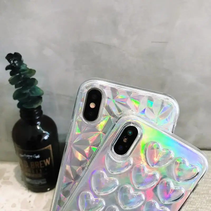 LOVECOM градиент переливающийся 3D Любовь блесток чехол для телефона для iPhone XR X XS Max 7 8 6 6S Plus 5 5S SE Телефон протектор Мягкий чехол