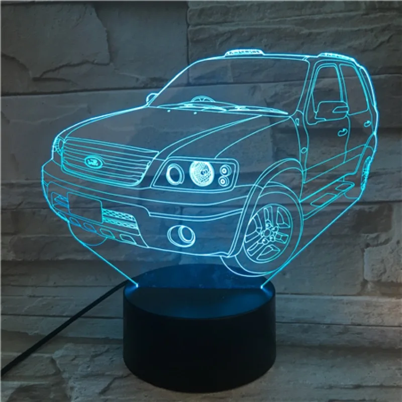 VCity Новинка Luminaria ночник джип автомобиль внедорожный автомобиль 3D иллюзия Лампа светодиодный подарок для детей спальня Deocr освещение