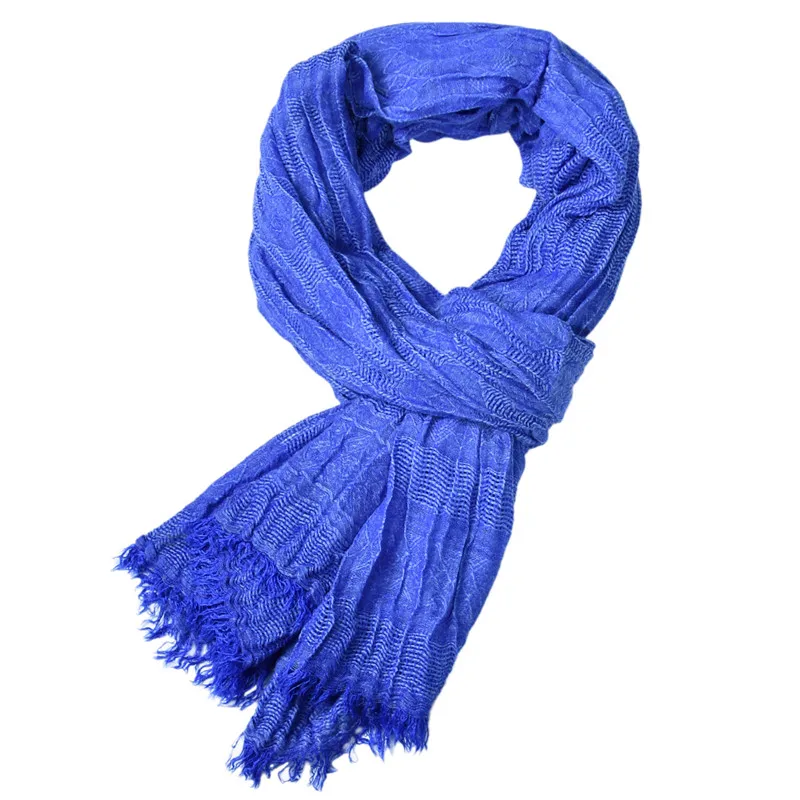 blue scarf JeouLy, мужской шарф, тартан, кисточка, одноцветные шарфы, зима-осень, модный теплый длинный шарф, простой, деловой, мужской стиль, шарфы, фирменный дизайн - Цвет: blue scarf