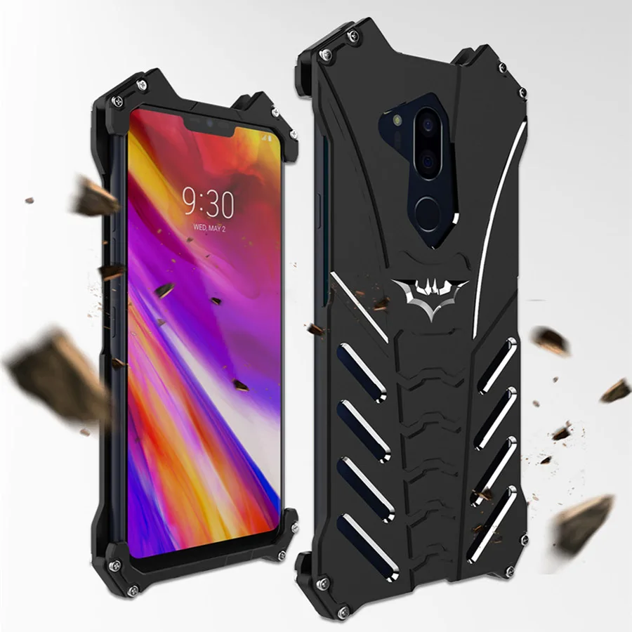 Классный чехол из сплава для LG G7, металлический бронированный чехол для LG G7 ThinQ, защитный чехол G7 R-JUST, бампер Бэтмен, подставка, чехол