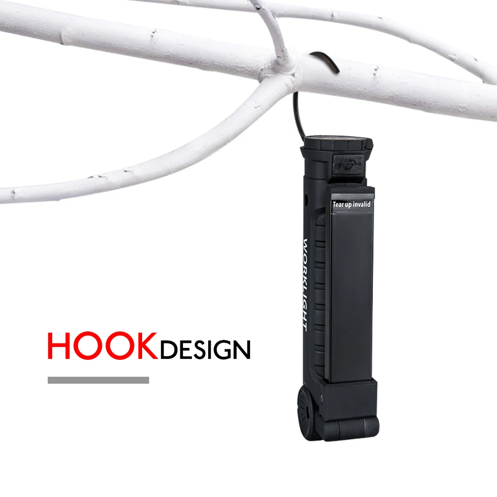 Magnetic LED Flashlight Hook Lamp USB Rechargeable Foldable COB Torch Work Light 5 Mode Camping Tent Lantern | Лампы и освещение