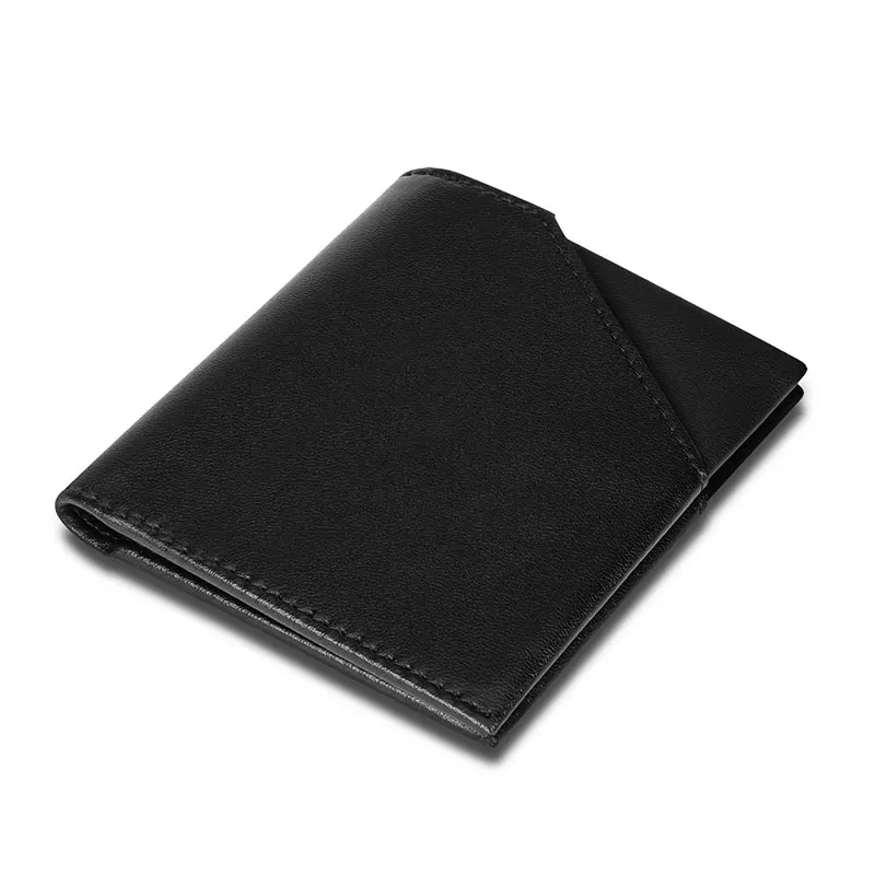 all black WardWolf тонкий Для мужчин кошелек кожаный маленький мини бумажник Для мужчин мужской бумажник с защитой от RFID, для карт держатель для передний карман - Цвет: all black