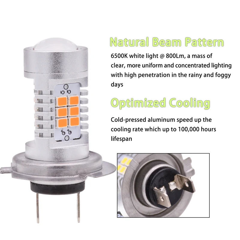 Katur 2x H7 светодиодная лампа 21 SMD автомобильный противотуманный светильник DC 12V 360
