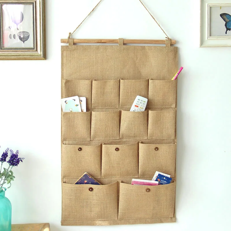

Antique Letter Bag Wall Door Hanging Storage Bag Pocket Organizer Storage Basket For Toys Sundries Bag Home Decor