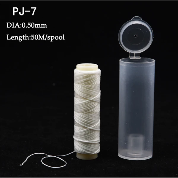 PJ-7 0.50mm 50M 1 шт. PJ1/2/3/4/5/7 высокая прочность полиэстер приманки упругой нити катушки морские рыболовные аксессуары невидимый для доставки прикорма и оснастки линии - Цвет: PJ-7 0.50mm 50M