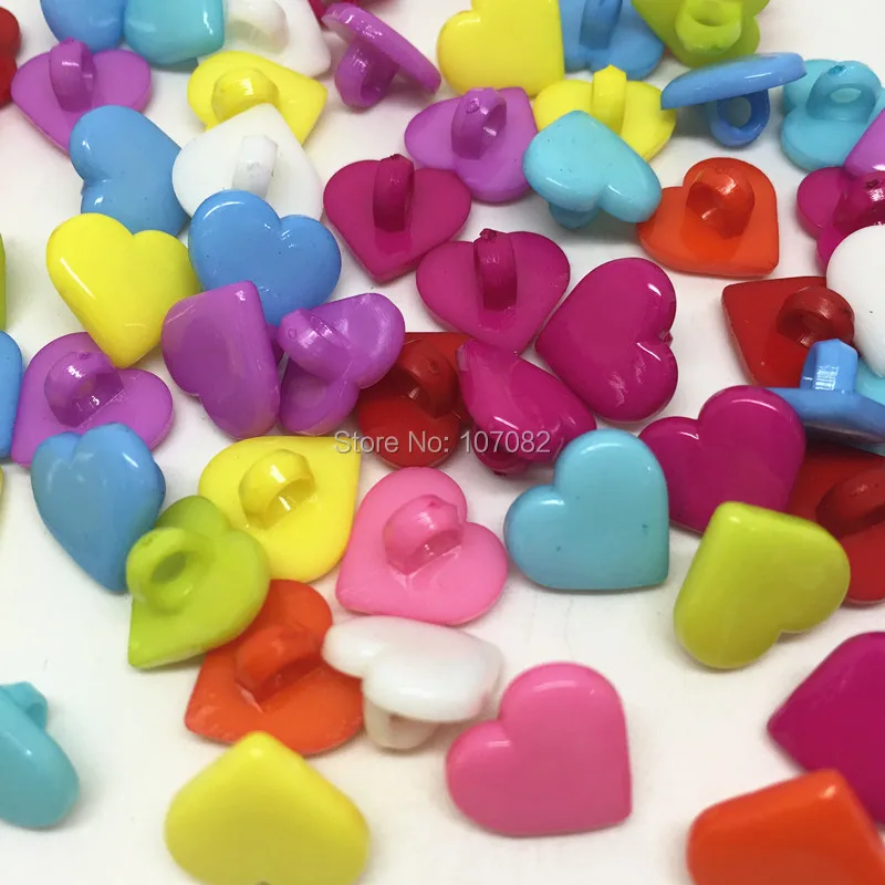 

1000pcs 12x13mm Heart Buttons Shank Plastic Sewing Accessories For Cardmaking Baby Crafts DIY Jewelry Making