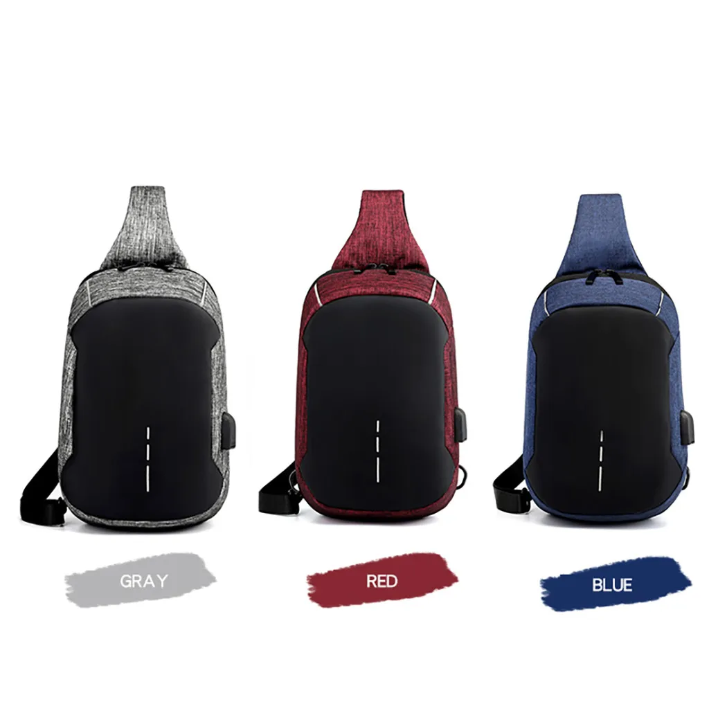 Aelicy USB зарядка Оксфорд водонепроницаемый Кроссбоди нагрудная сумка мужская многофункциональная сумка-мессенджер Оксфорд унисекс нейлоновая нагрудная сумка