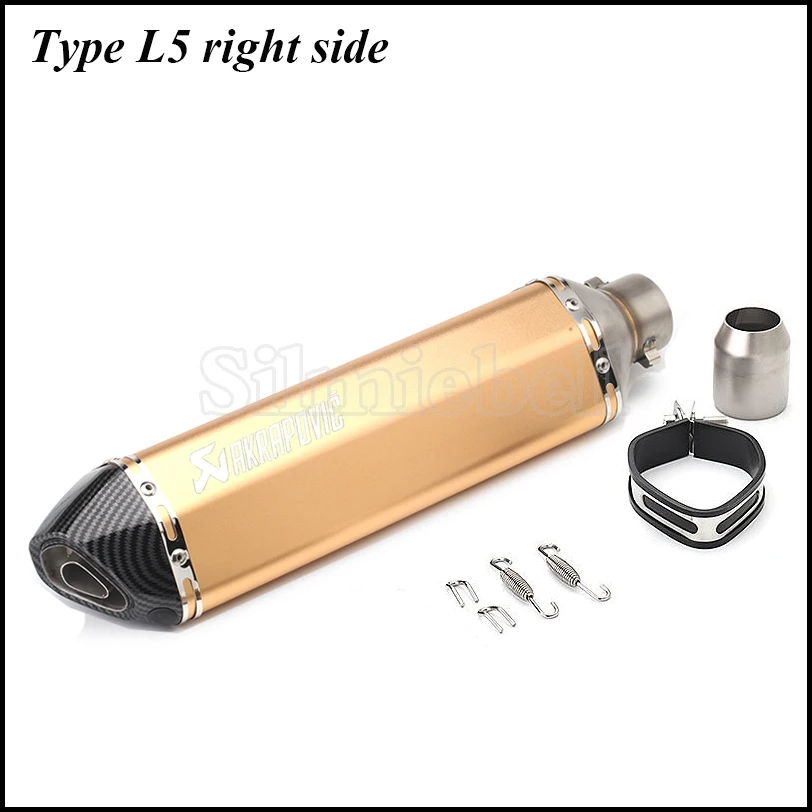 Type L5 Right Side Tubo de escape 51 мм Универсальный akrapovic выхлопной мото rcycle 470 мм Левая Правая сторона слипоны глушитель скутер scarico moto universale - Цвет: Type L5 Right Side