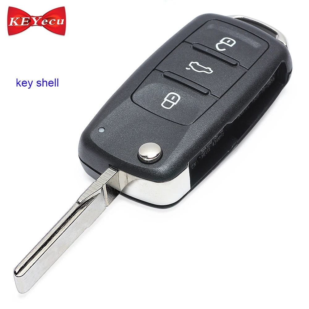 KEYECU 2x for Volkswagen Beetle Caddy Eos Golf Jetta Seat Skoda Octavia Remote Key Shell Case Fob 5K0 837 202 AD | Автомобили и