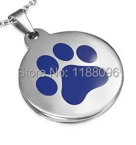 Лидер продаж печатные бирки с синей лапой для собак из нержавеющей стали по