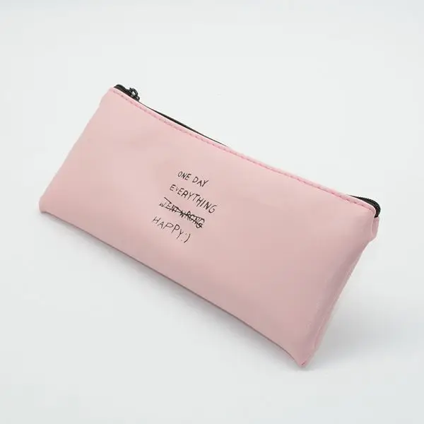 Pink letter A Чехол для карандашей школьные принадлежности Escolar Trousse Scolaire Stylo Kalemlik Kalem Kutusu Твердый Чехол-карандаш кожаный - Цвет: Pink letter A