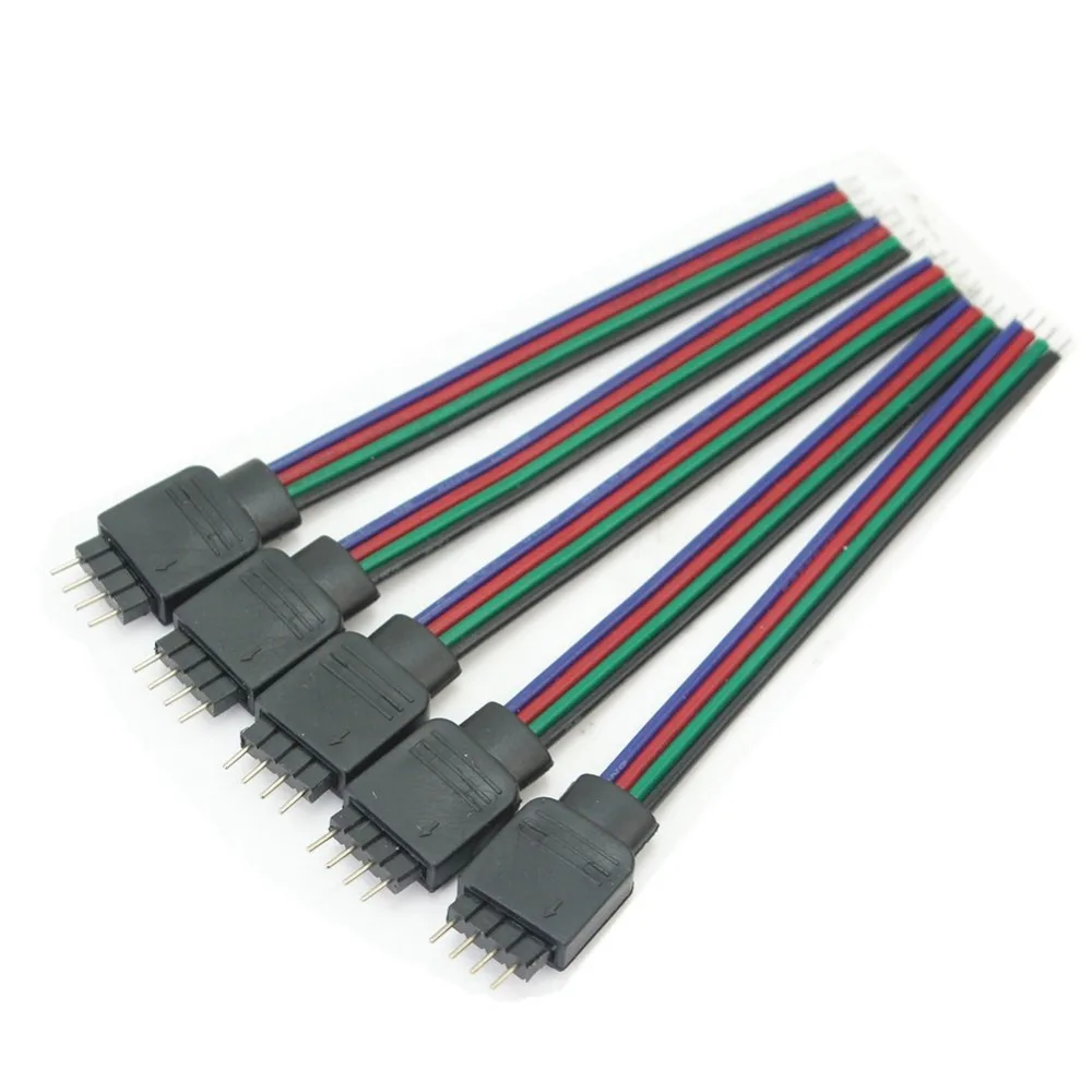 30 шт 4pin RGB провод разъема светодиода Мужской Соединительный кабель для 3528/5050