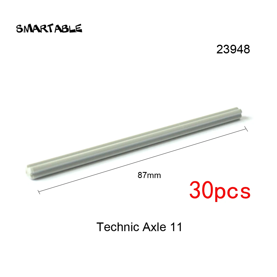 Axle 11-30pcs Smartable Technic Axle MOC части строительного блока игрушки Совместимые все бренды technic 32062/4519/3706/3707/3708/6587/24316/87083 игрушки - Цвет: Axle 11-30pcs