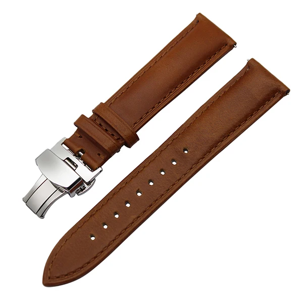 Light Brown S Итальянский ремешок из натуральной кожи для samsung Galaxy Watch 46 мм 42 мм/Active 2 40 мм 44 мм застежка-бабочка ремешок быстросъемный ремешок - Цвет ремешка: Light Brown S
