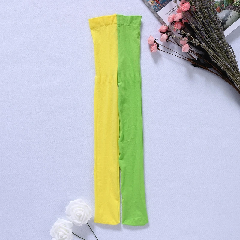 Колготки для маленьких девочек разные яркие двухцветные теплые чулки детское