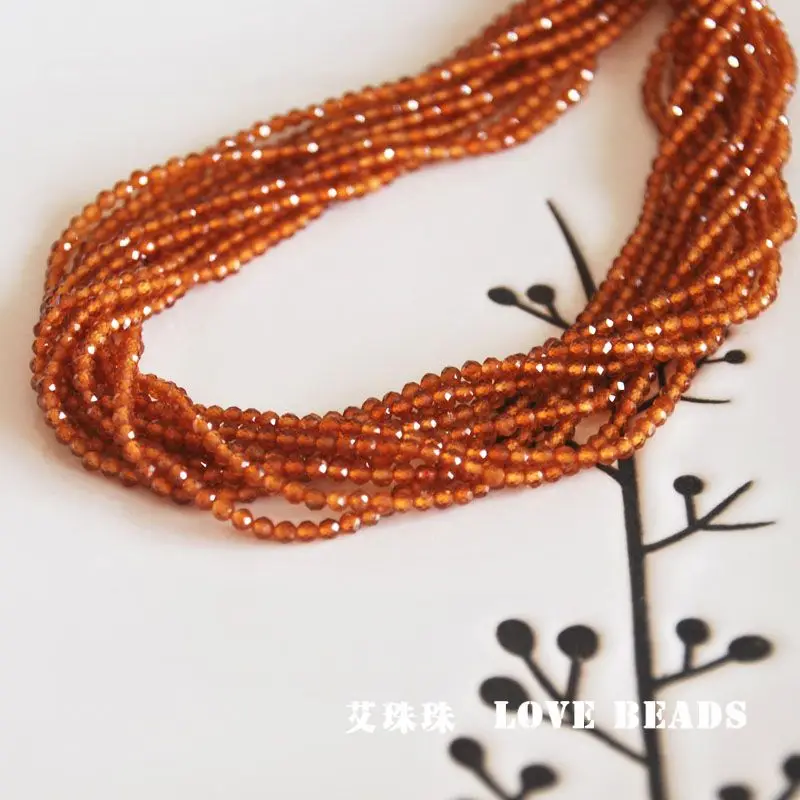orange garnet faceted cut 2mm3mm 14.5&quot/38cm tiny seed beads jewelry making DIY for women | Украшения и аксессуары