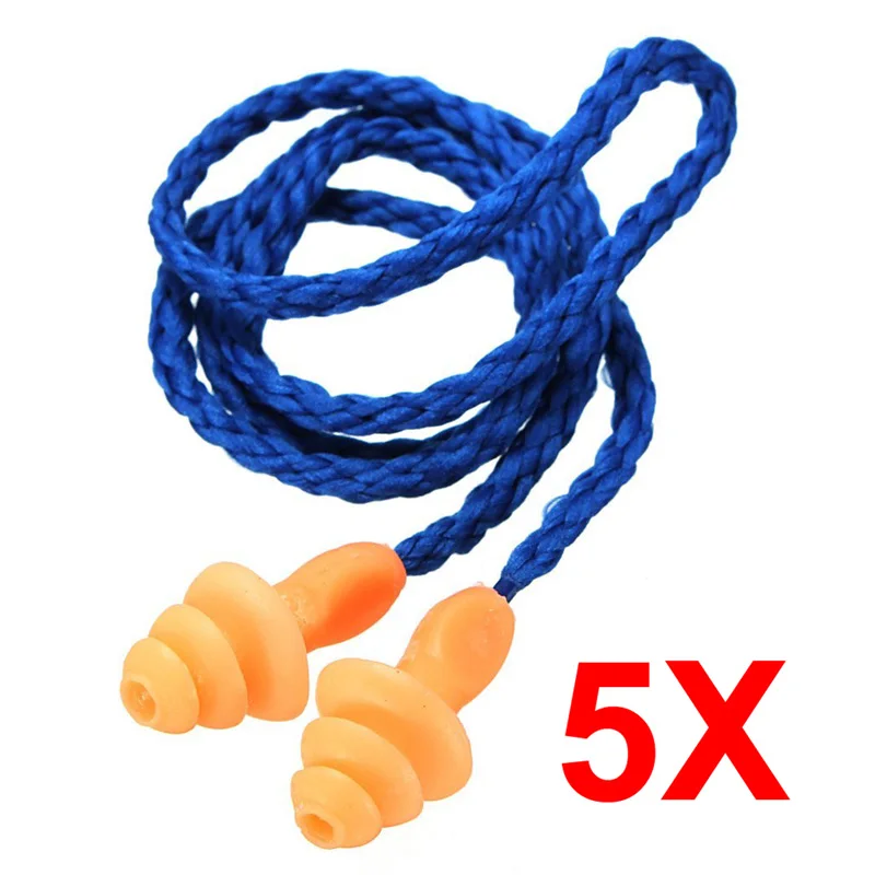 

5PCS Authentic Soft Silicone Corded Ear Plugs Noise Reduction Christmas Tree Earplugs Protective Earmuffs can CSV