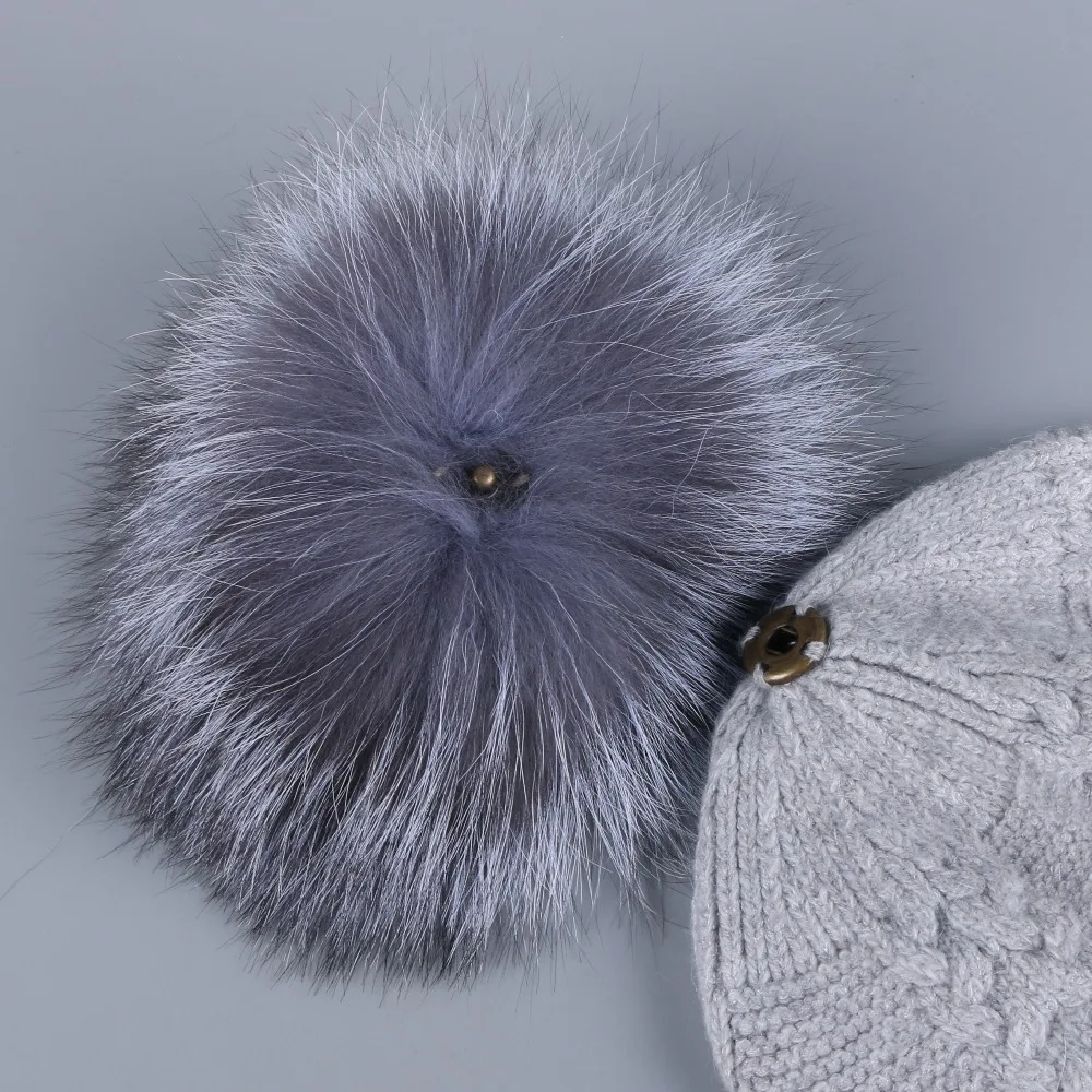

new design women wool winter hats with real FOX MINK animal pompoms cashmere soft thick braided pattern woman skullies gorras
