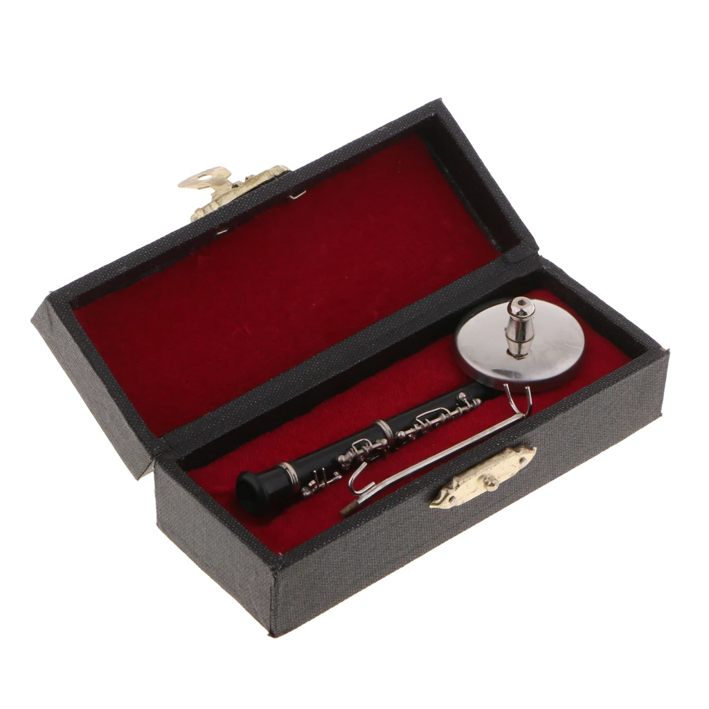 8.5cm 3.34inch Tooyful деревянный миниатюрный oboe с футляром стенд моделирование музыкальный инструмент украшения дома украшение студии - Цвет: 8.5cm 3.34inch