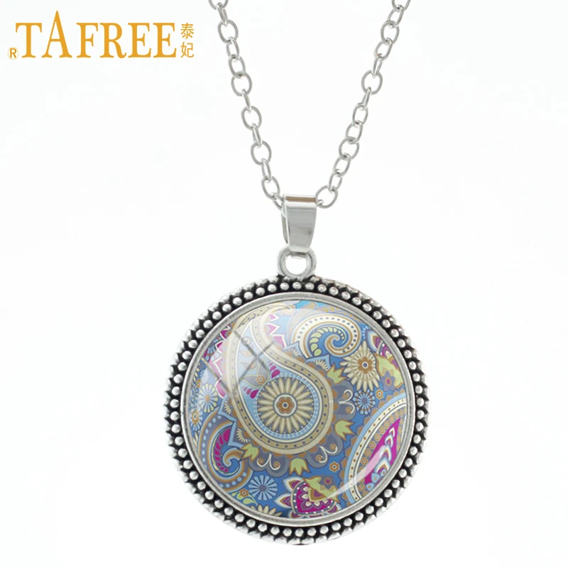 TAFREE 2018 Новый Красочный геометрический Пейсли кулон цепочка ожерелье Поп