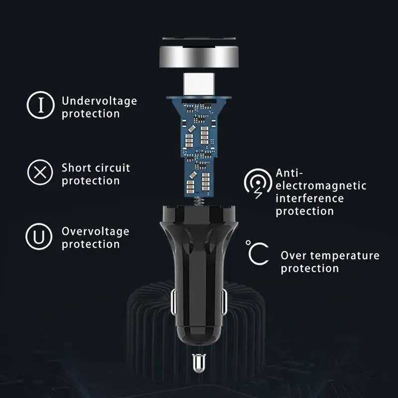 Onever Dual USB Автомобильное зарядное устройство для телефона Интеллектуальный