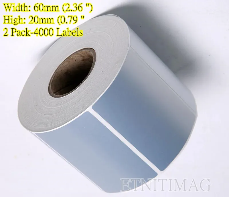(2000 листов/рулон наклеек на этикетку) серебряная этикетка со штрих кодом 60 мм (2 36