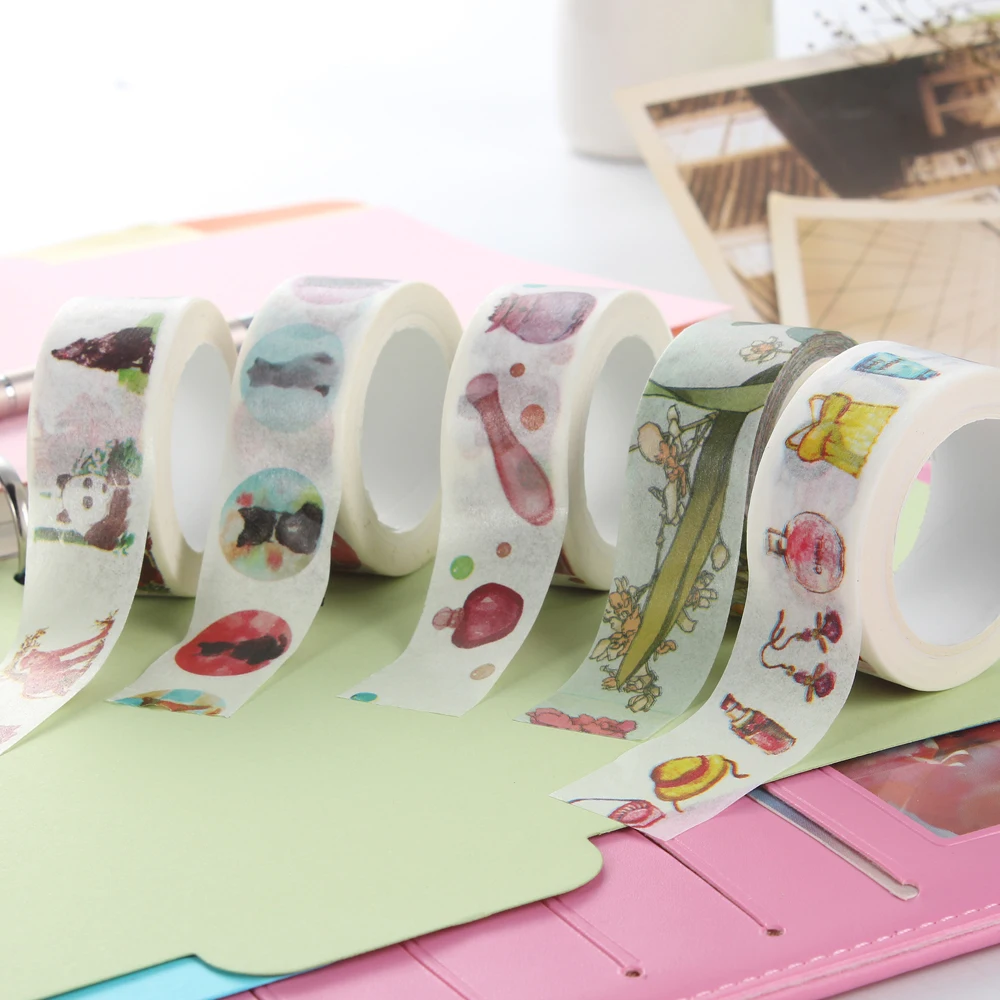 2016 Милая офисная декоративная клейкая бумажная лента мультяшная ученическая