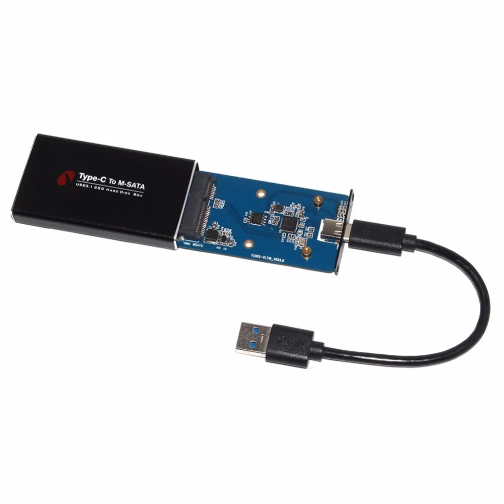 USB3.1 USB-C type C Высокоскоростной MSATA для SSD корпус жесткий диск коробка кабель HDD док-станция жесткий диск корпус