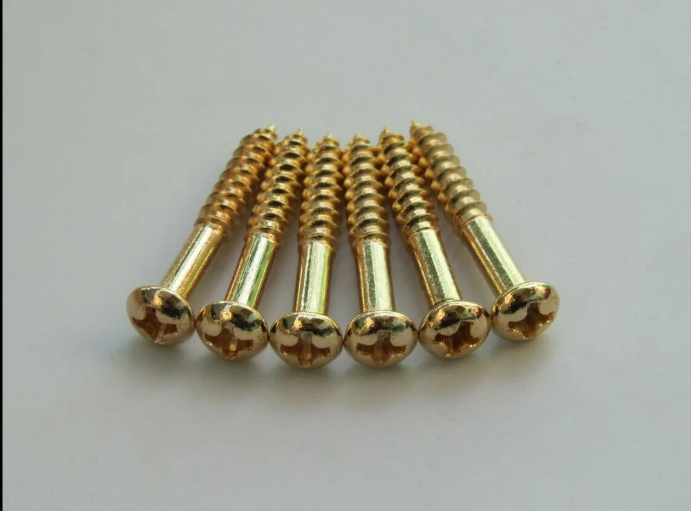 Золотой набор из 6 винтов для установки моста ST Tremolo гитара стиля|bridge mounting screws|guitar
