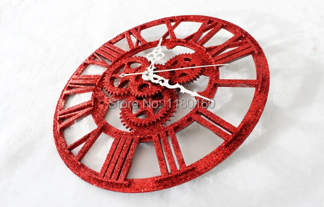 Европейский передач настенные часы Мода творческий большой красного песчаника